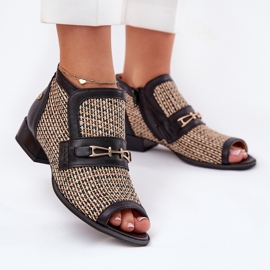 Dámské kožené boty s holými prsty Maciejka 06934-39/00-1 Black and Beige černý 2