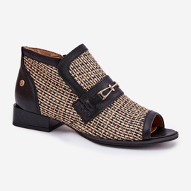 Dámské kožené boty s holými prsty Maciejka 06934-39/00-1 Black and Beige černá 4