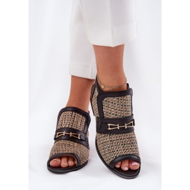 Dámské kožené boty s holými prsty Maciejka 06934-39/00-1 Black and Beige černá 3