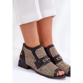 Dámské kožené boty s holými prsty Maciejka 06934-39/00-1 Black and Beige černá 9