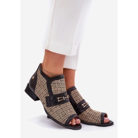 Dámské kožené boty s holými prsty Maciejka 06934-39/00-1 Black and Beige černý 1