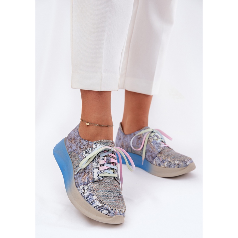 Dámské kožené boty na platformě Maciejka 06776A-06 Blue modrý 2