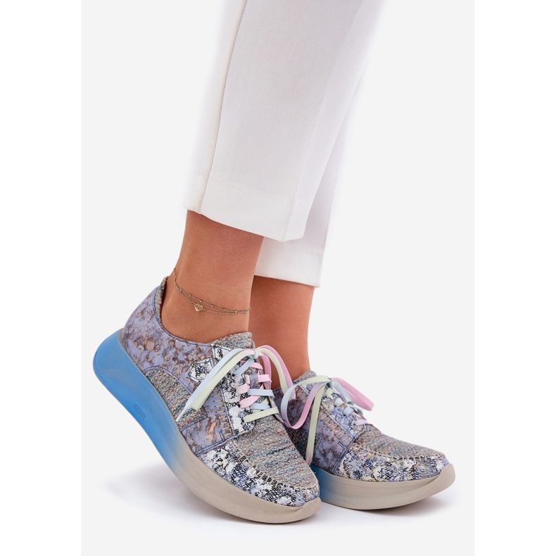 Dámské kožené boty na platformě Maciejka 06776A-06 Blue modrý 1