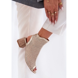 Dámské kožené vysoké podpatky s otevřenou patou Maciejka 06899-25 Golden-Beige béžový 6