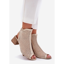 Dámské kožené vysoké podpatky s otevřenou patou Maciejka 06899-25 Golden-Beige béžový 1 Dámské kožené vysoké podpatky s otevřenou patou Maciejka 06899-25 Golden-Beige béžový 1