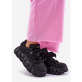 Dámské kožené tenisky na masivní platformě Goe RR2N4044 Black černá 1