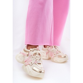 Dámské kožené tenisky na masivním jediném Goe RR2N4031 BEIGE béžový 2