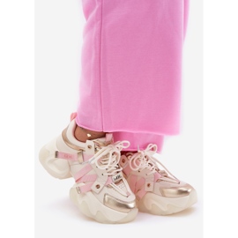 Dámské kožené tenisky na masivním jediném Goe RR2N4031 BEIGE béžový 1