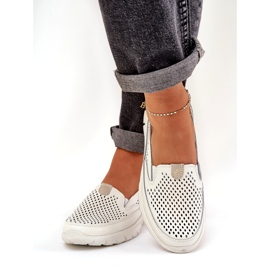 Evento Světle kožená otevřená mokamaty 24pb18-6870 bílá bílý 2