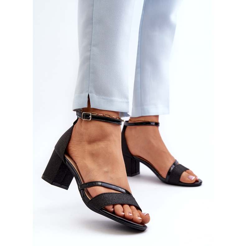 Vinceza Dámské třpytky 20244 na nízkém sloupu černé černá 1