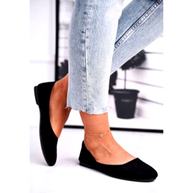 Evento Dámské semišové baleríny 9bl02-1031 kožená stélka černá vložka 2