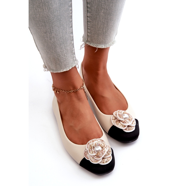 Seastar Dámské baleríny Eco Leather s dekorativní perlou béžovou béžový 3 Seastar Dámské baleríny Eco Leather s dekorativní perlou béžovou béžový 3