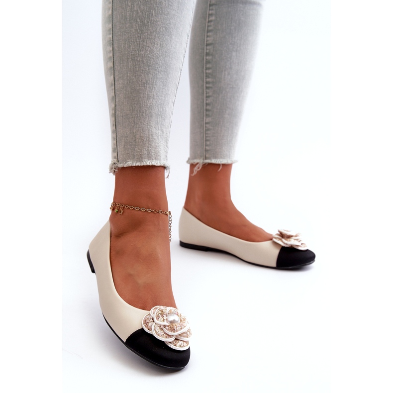 Seastar Dámské baleríny Eco Leather s dekorativní perlou béžovou béžový 1 Seastar Dámské baleríny Eco Leather s dekorativní perlou béžovou béžový 1