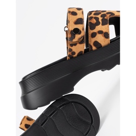 Goodin Dámské pantofle na leopardové platformě hnědý 1