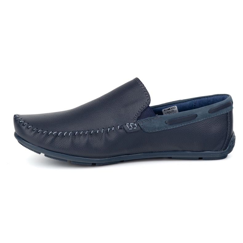 KOMODO Pánské kožené lofery 920/K/R Navy Blue modrý 1