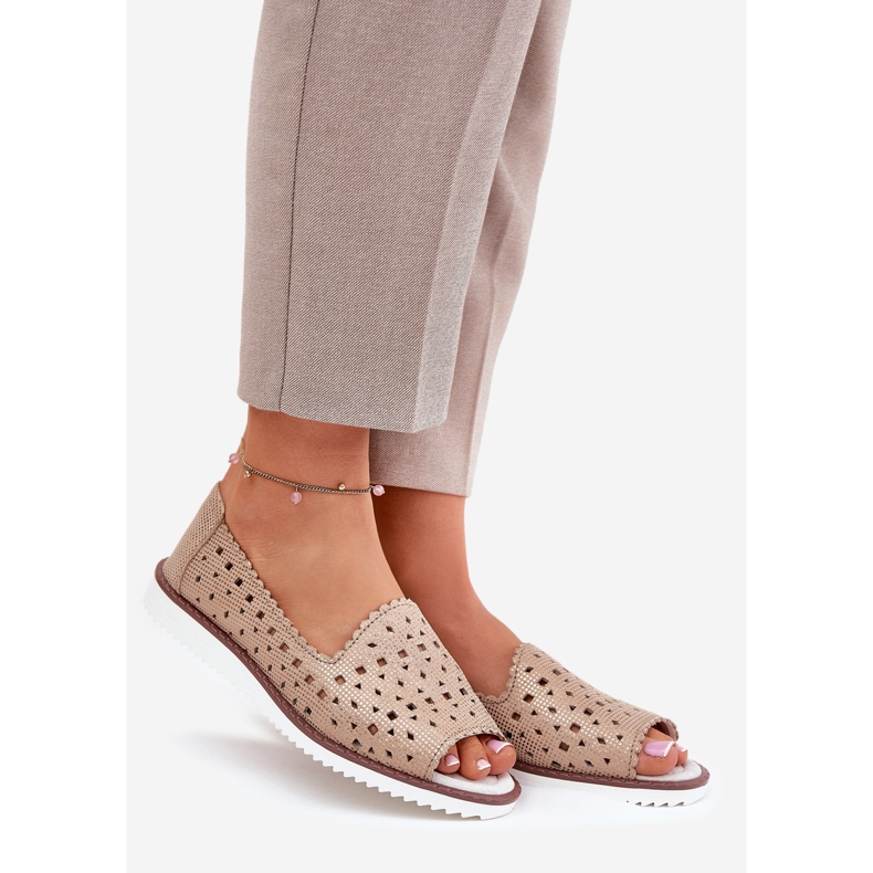 S.Barski Baleríny s otevřeným dílem s holými prsty S. Barski LR51-922 Zlato zlatý 1