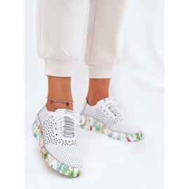 Dámská kožená boty Artiker 56C1799 Bílá a stříbrná bílý 2