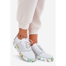 Dámská kožená boty Artiker 56C1799 Bílá a stříbrná bílý 1