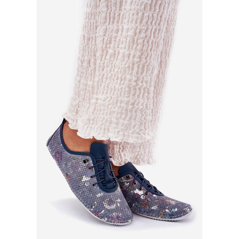 Dámské boty vyrobené z přírodní kůže vzorované artiker 56C2691 modrá modrý 1