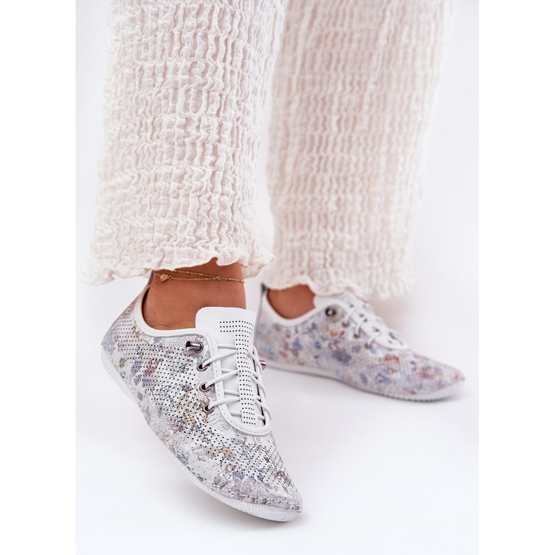 Dámské boty vyrobené z přírodní kůže vzorované artiker 56C2688 bílé bílý 2