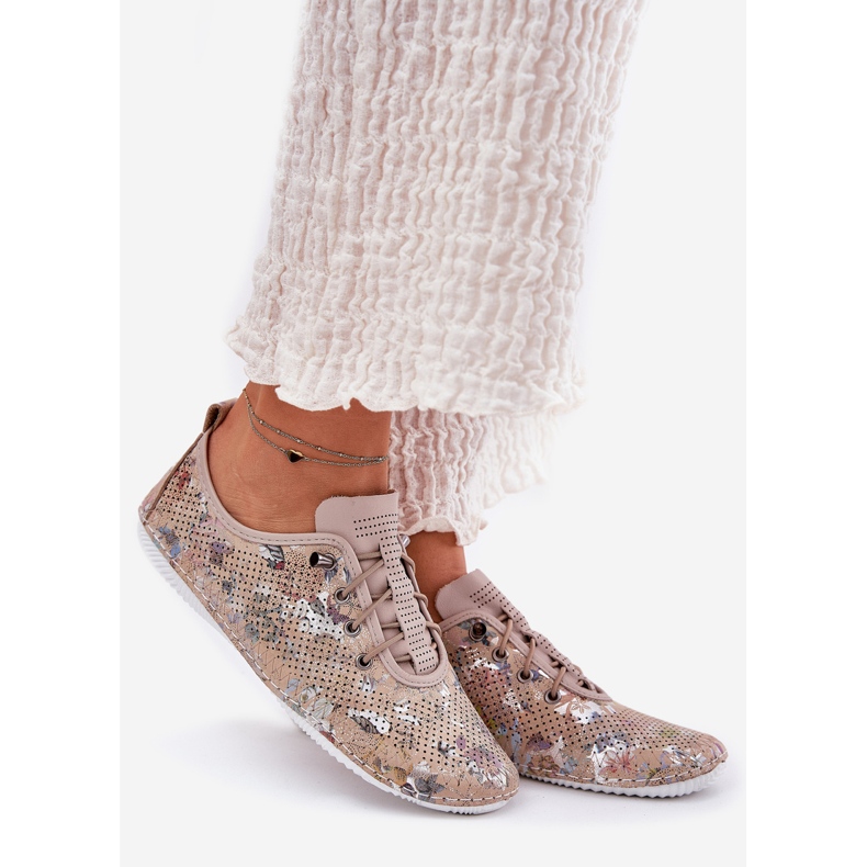 ARTIKER Dámské boty vyrobené z přírodní kůže vzorované artiteker 56C2689 béžové béžový 1