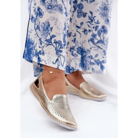 Ballerinas Openwork z přírodní kůže Artikera 56C2694 PLN zlatý 2