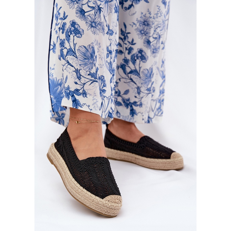 Dámské espadrilles na černé platformě Vinceza 17392 černý 2