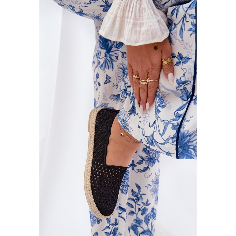 Dámské espadrilles s Vinceza 13625 Black Braid černá 2