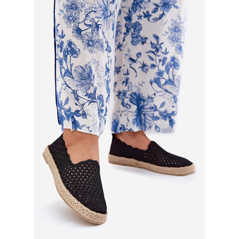 Dámské espadrilles s Vinceza 13625 Black Braid černá 1