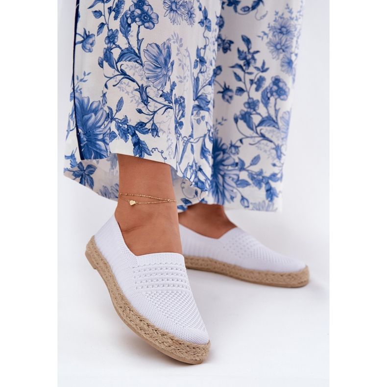 Dámský espadrilles s Vinceza Braid 13624 bílý 2