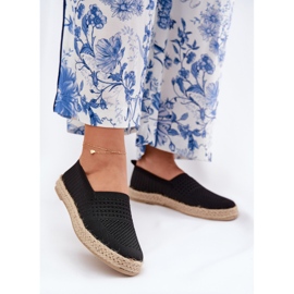 Dámské espadrilles s Vinceza 13624 Black Braid černý 2
