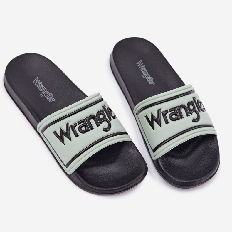 Wrangler Averell Slider Men Low 20251042.52D Pánské pantofle světle zelená zelený 1
