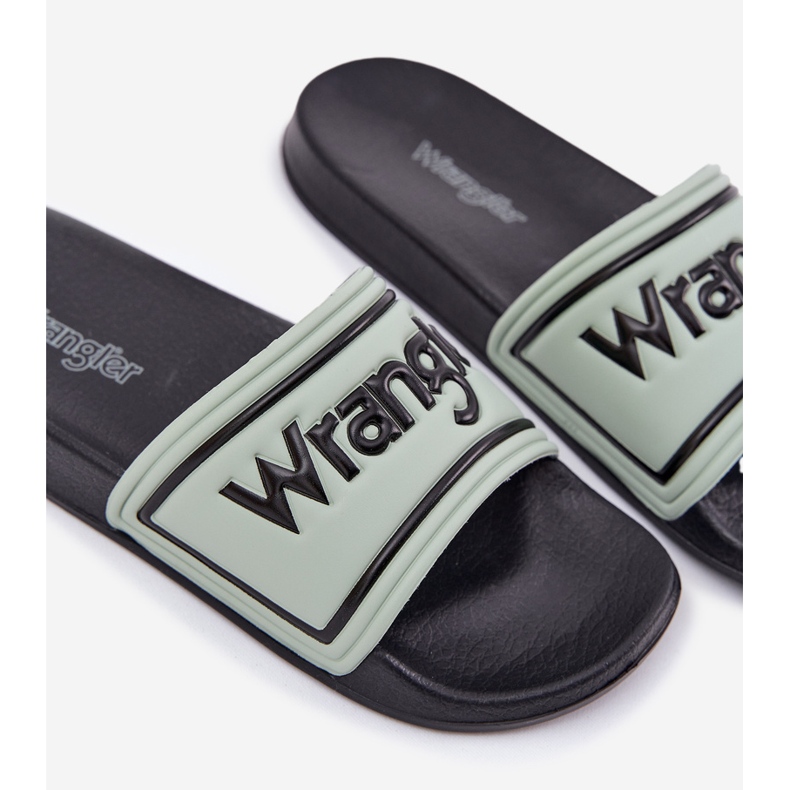 Wrangler Averell Slider Men Low 20251042.52D Pánské pantofle světle zelená zelený 2