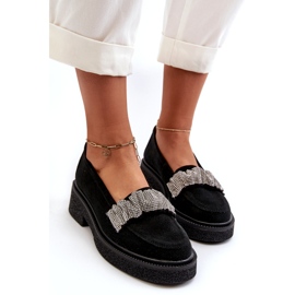Zazoo 3419 Dámské mokasíny Suede s dekorativním černým popruhem 3