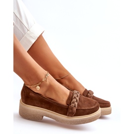 Zazoo 3429/W Dámské semišové mokasíny s ozdobou, Hnědá hnědý 4