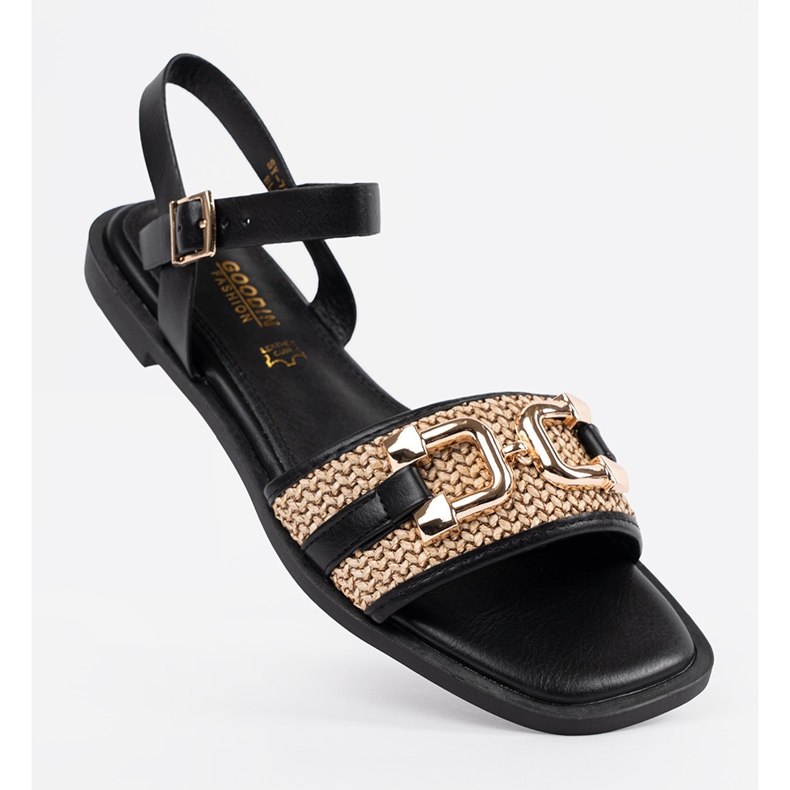 Goodin Černé sandály s koženou stélkou černá 1