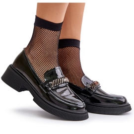 S.Barski Dámské lafické loafy s dekorací LZ42-030 Black černý 5