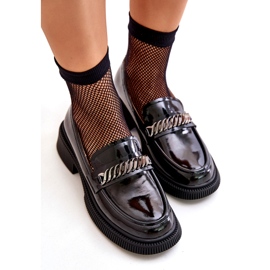 S.Barski Dámské lafické loafy s dekorací LZ42-030 Black černý 3