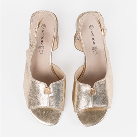 Goodin Zlaté podpatky semišové zlaté sandály zlatý 1 Goodin Zlaté podpatky semišové zlaté sandály zlatý 1
