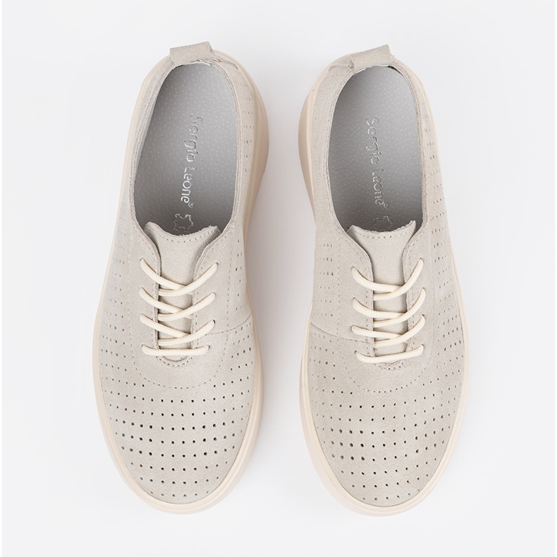 Sergio Leone Openwork kožené boty béžový 1