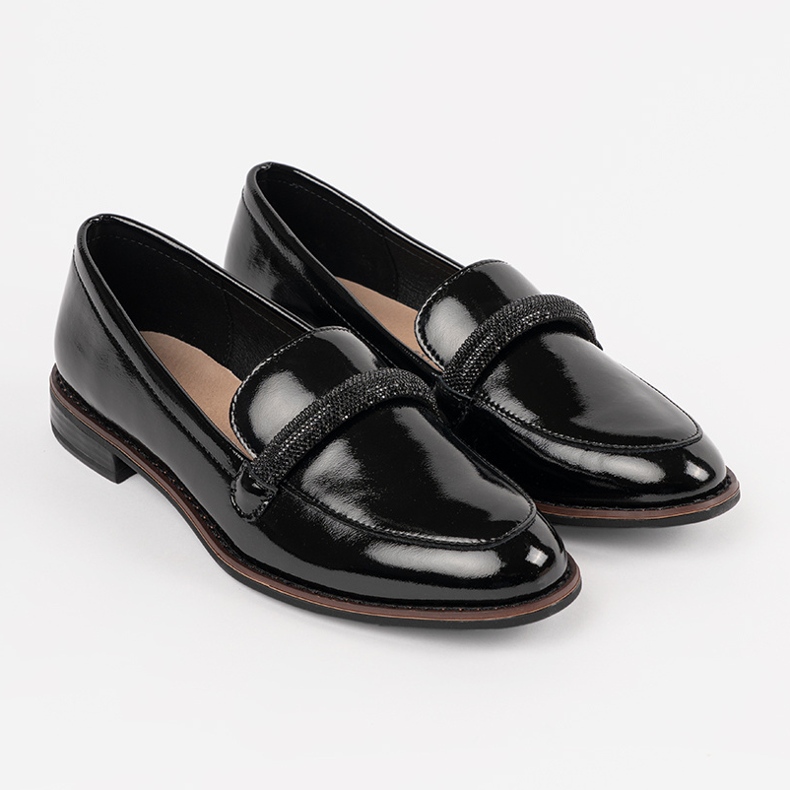 Mokasíny s vložkou Sergio Leone Black Leather černý 1