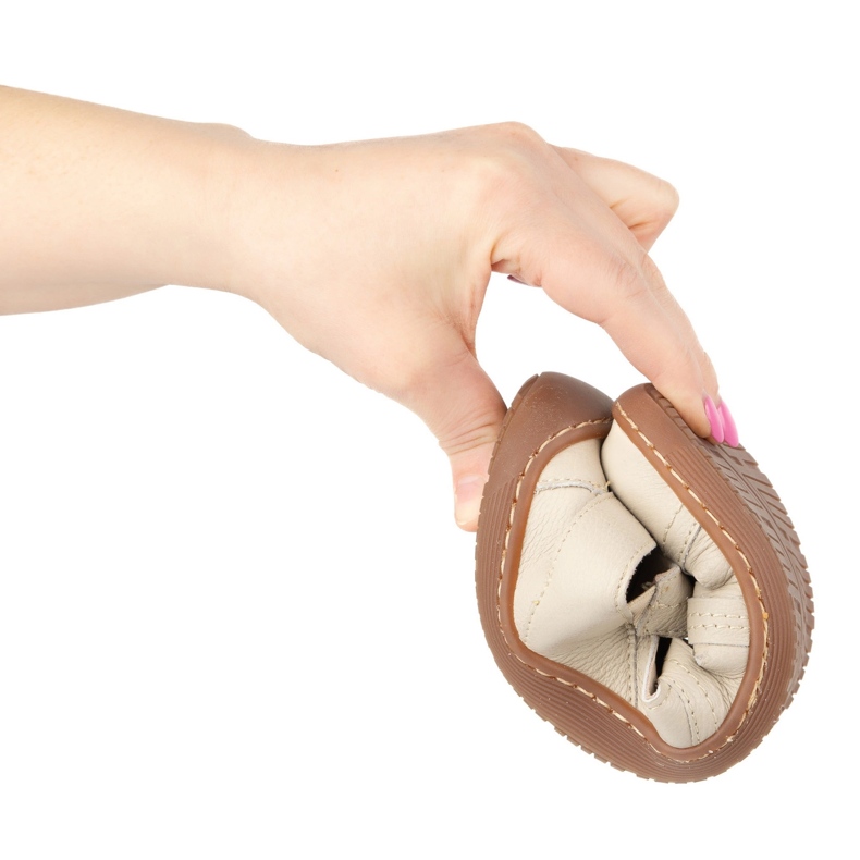 Dámské boty naboso Ultralekkie Olivier 1285 Semi -Labels pro béžovou béžový 1