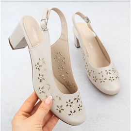 Dámské sandály plné otevřené béžové béžové Sergio Leone SK179 béžový 1