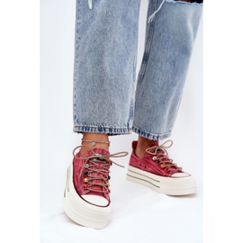 Dámské tenisky na platformě Goe RR2N4104 červené 1