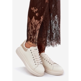 Dámské kožené tenisky na platformě Goe RR2N4004 BEIGE béžový 1