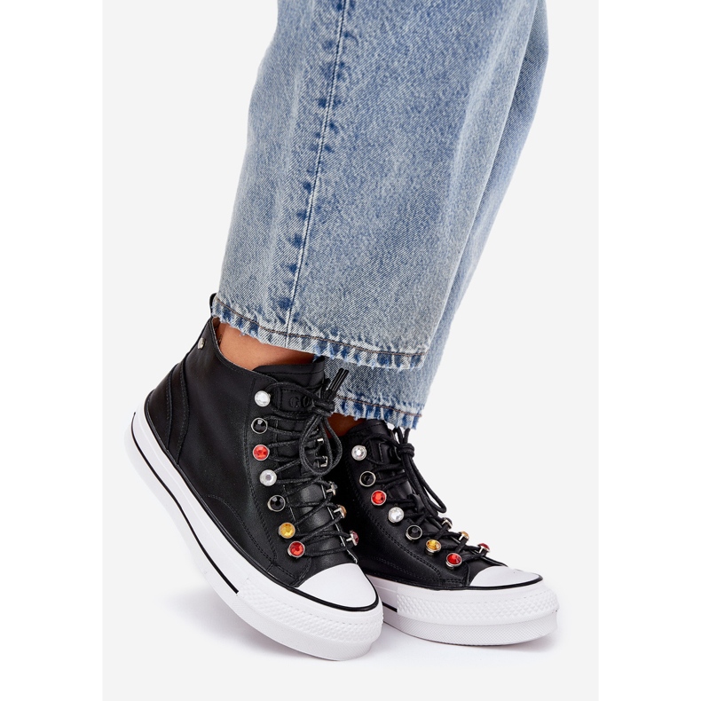 Goe RR2N4101 Dámské vysoké kožené tenisky černá 1