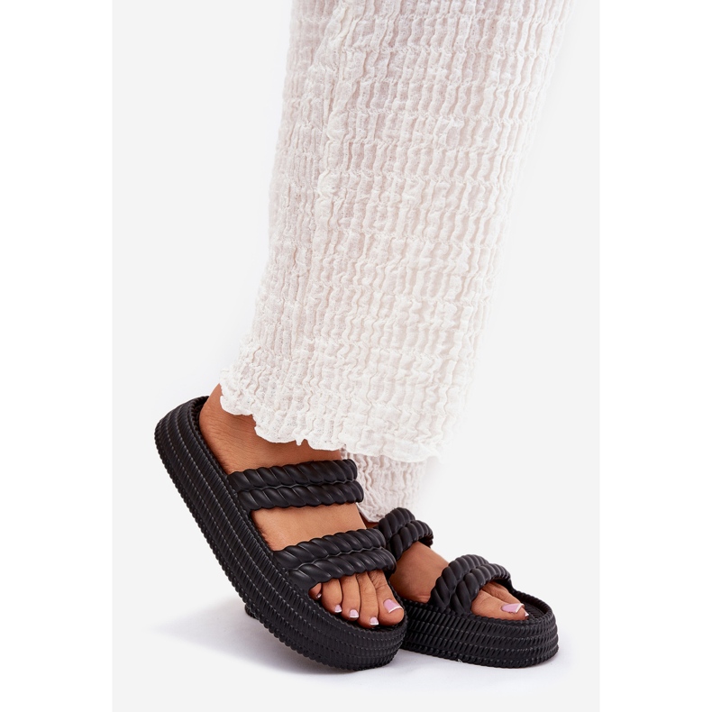 S.Barski Světelné pěnové žabky na platformě S. Barski ZK51-001 Black černá 1