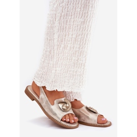 S.Barski Lesklé dámské sandály s ornamentem S. Barski KV51-006 Zlato zlatý 1