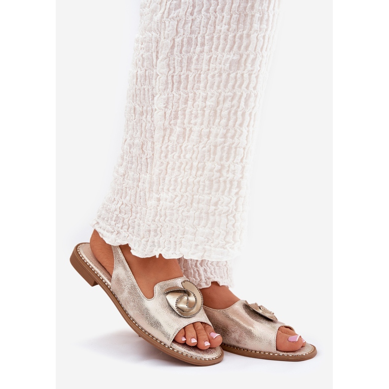 S.Barski Lesklé dámské sandály s ornamentem S. Barski KV51-006 Zlato zlatý 1