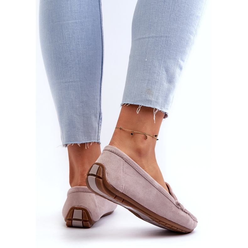 Confly Dámské semišové šedé šedé lilasové mokasíny šedá 4